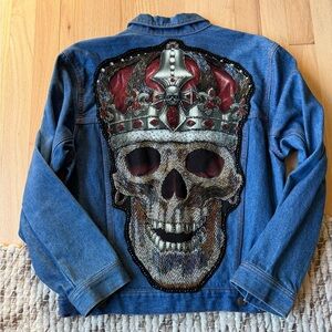 Hand beaded denim jacket